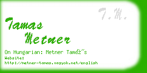 tamas metner business card